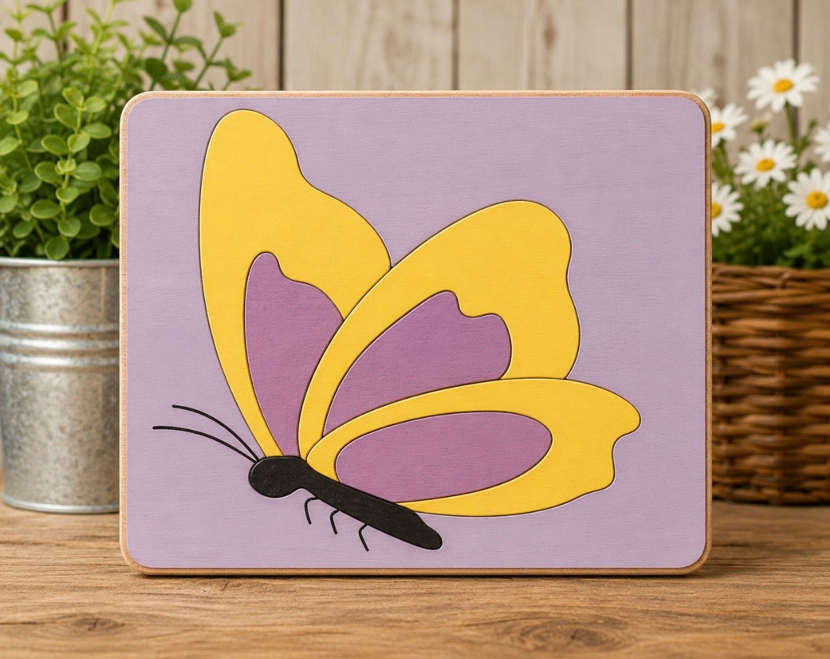 Hand-Painted Butterfly Wooden Jigsaw Puzzle