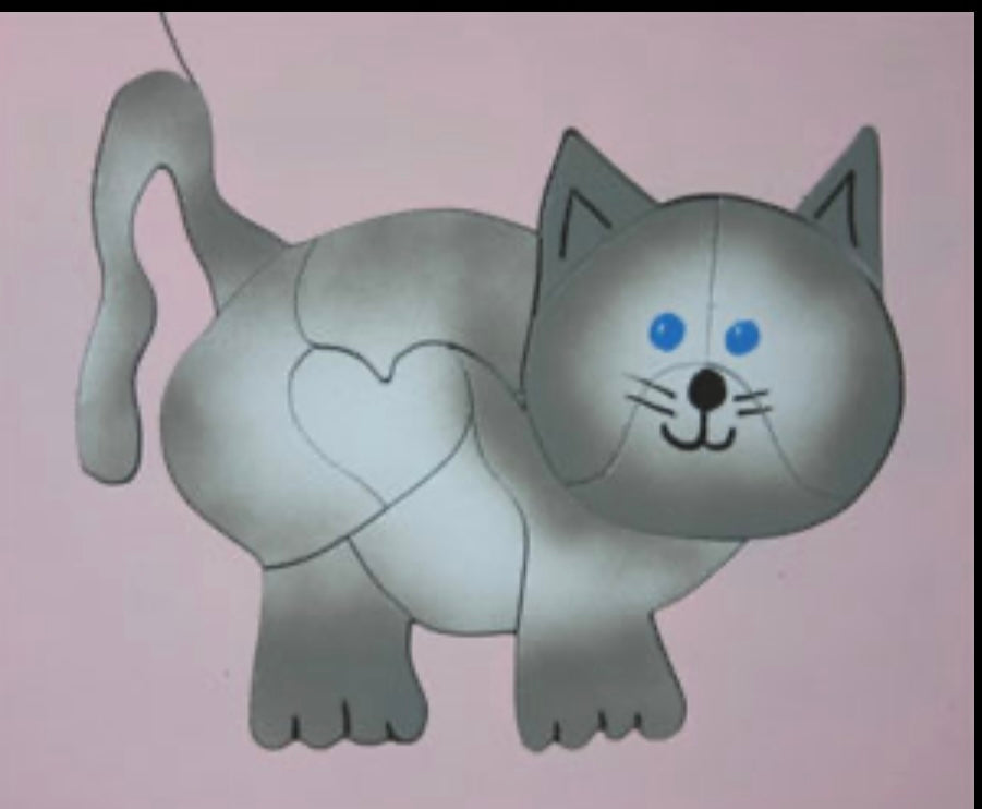 Whisper the Cat Hand-Painted Wooden Jigsaw Puzzle