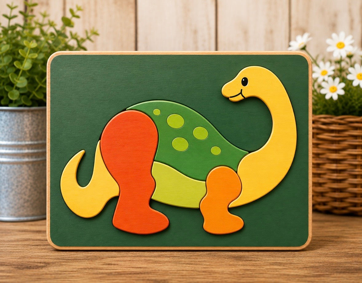 Handcrafted Wooden Dinosaur Puzzle