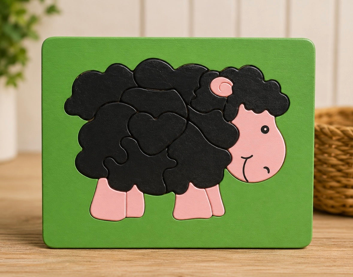 Handcrafted Wooden Elvis the Sheep Puzzle