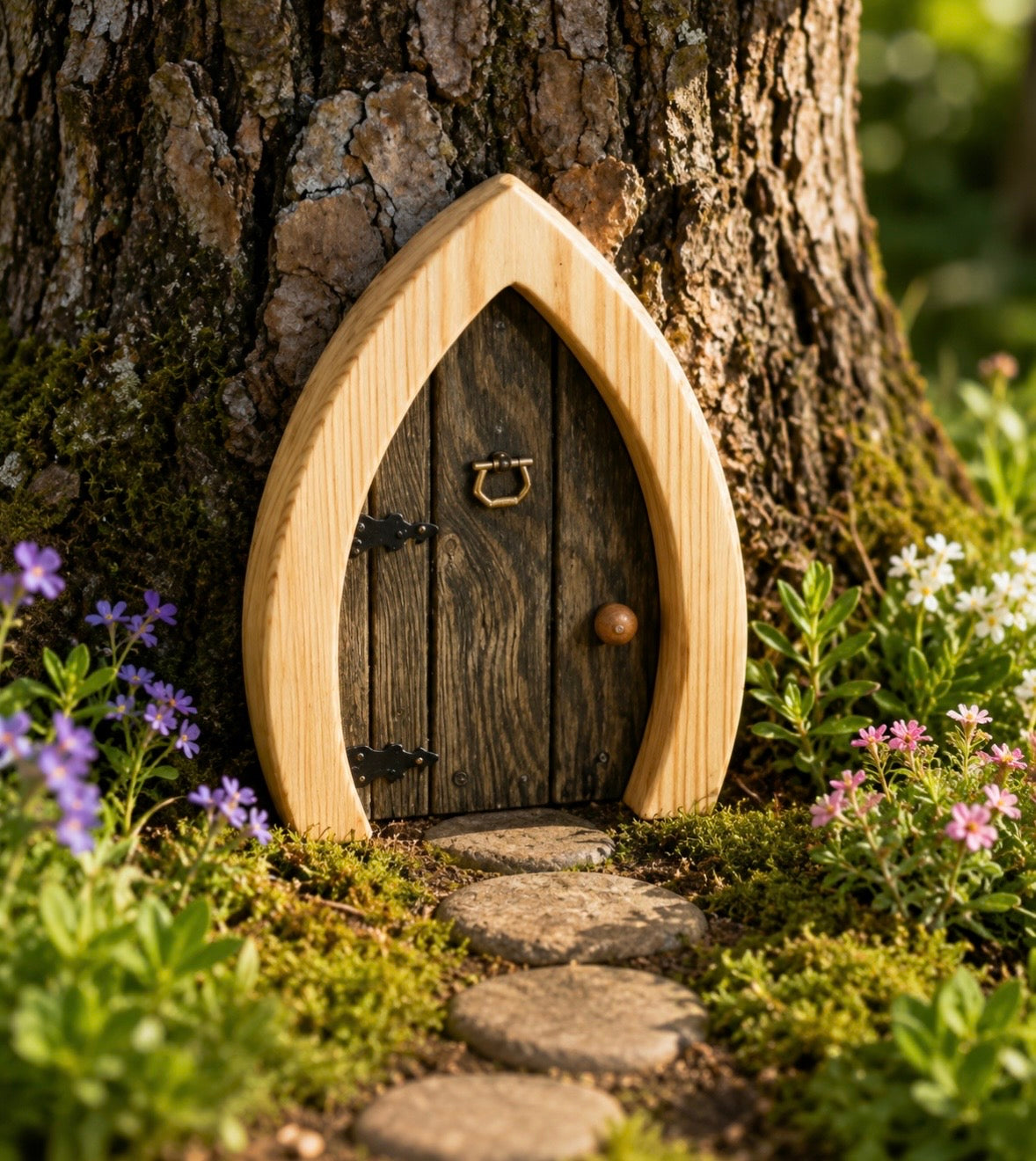 Handcrafted Wooden Gnome & Fairy Door – 11" x 6" | Made to Order