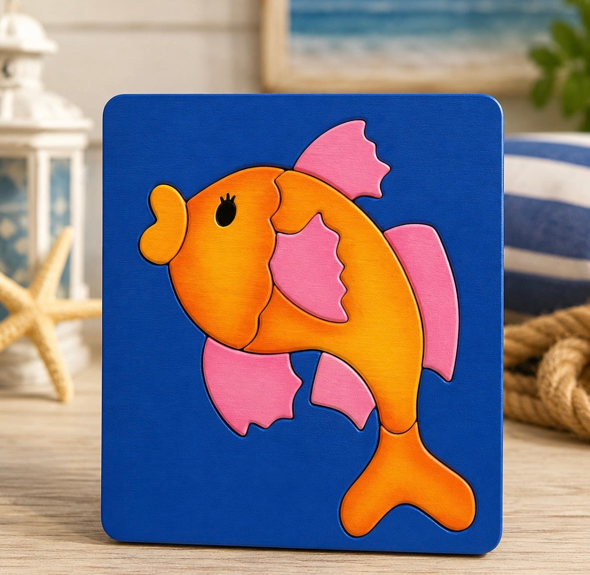 Handcrafted Wooden Percy the Goldfish Puzzle