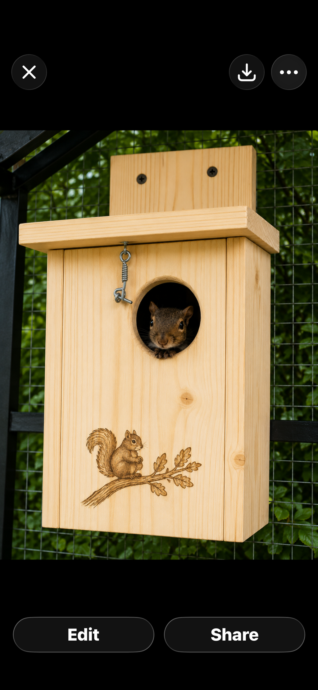Handcrafted Wooden Squirrel House – 9" x 9" x 12" | Made to Order