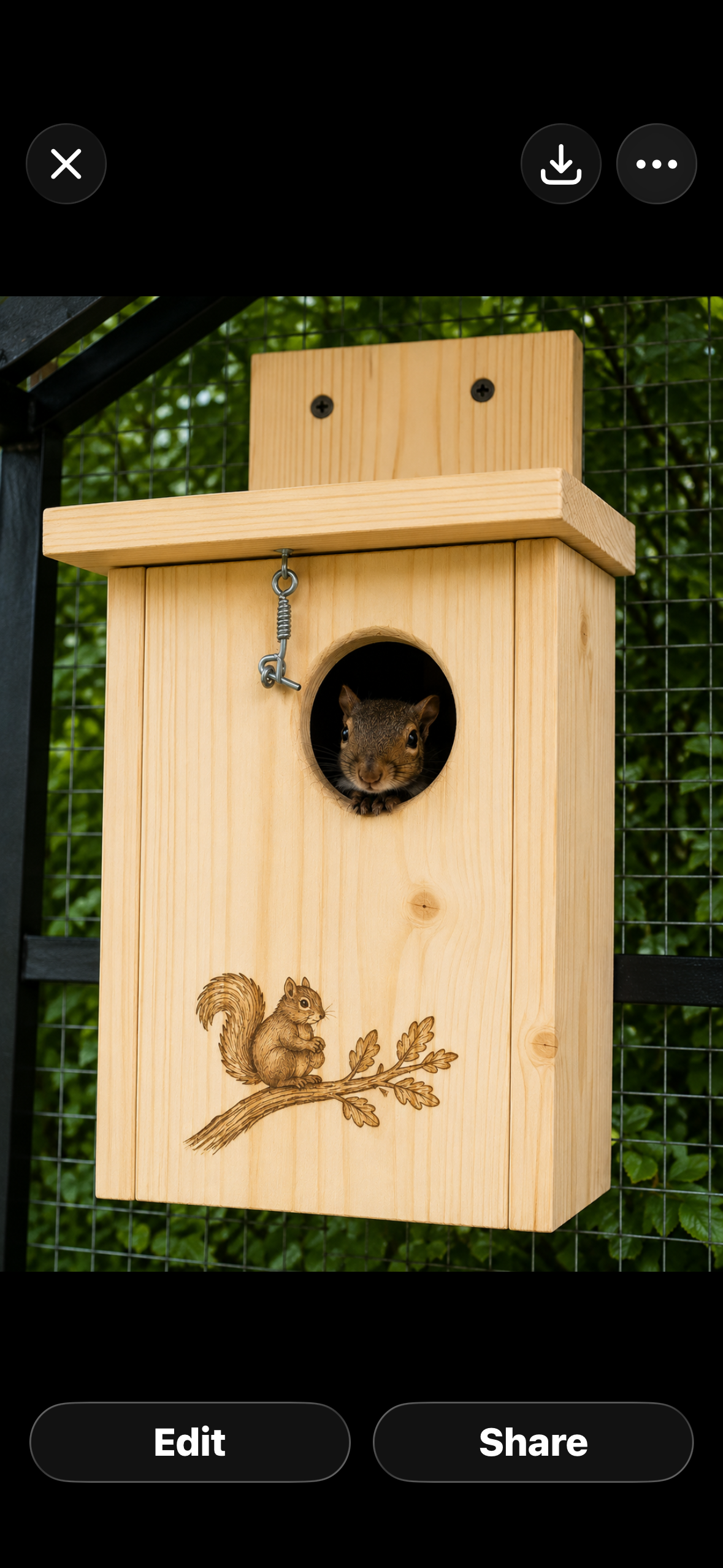 Handcrafted Wooden Squirrel House – 9" x 9" x 12" | Made to Order